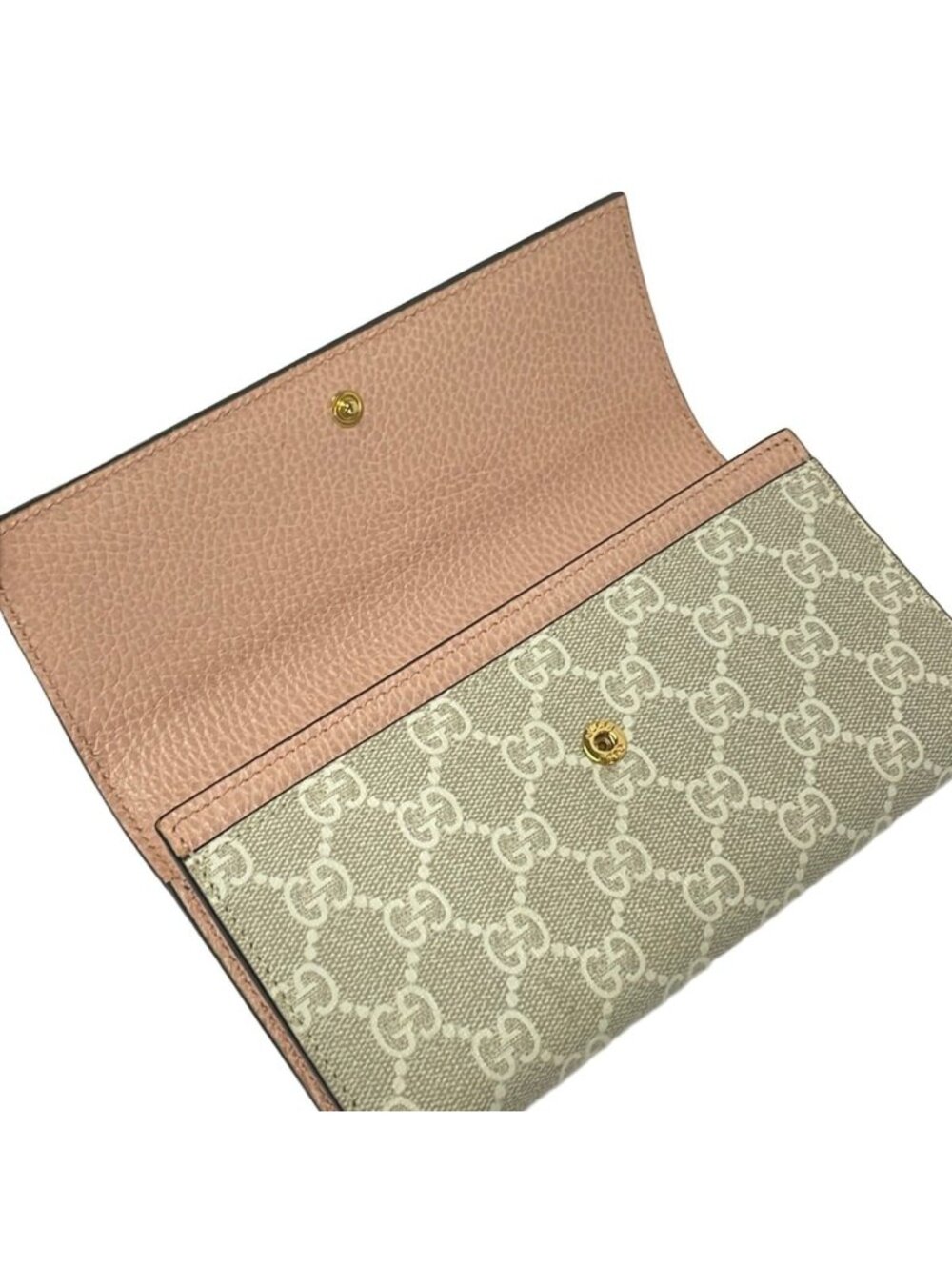 ★SOLD★ Gucci Wallet GG Marmont Continental Pink Beige Leather - Picture 3 of 7
